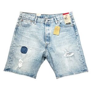 Levi’s 501 Distressed Men's Jean Shorts 36 Patched Ripped